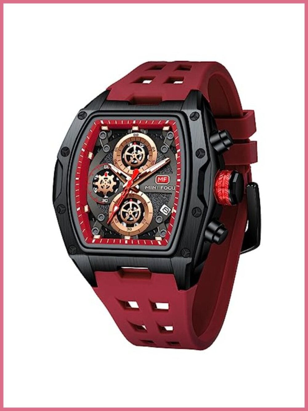 Men's Chronograph Wrist Watch Quartz Waterproof Luminous Silicon Band